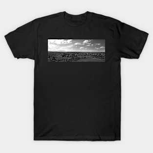 Old village panorama, black and white photography T-Shirt